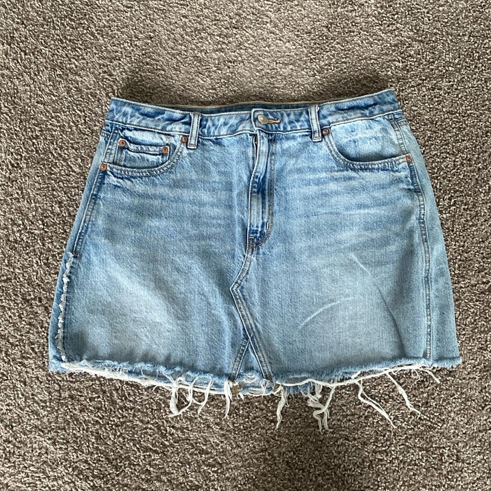 NWOT American Eagle Super High Rise A-Line Denim Mini Skirt for Women